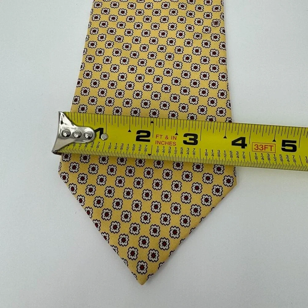 Brooks‎ Brothers Makers Neck Tie Silk Geometric Yellow USA Mens